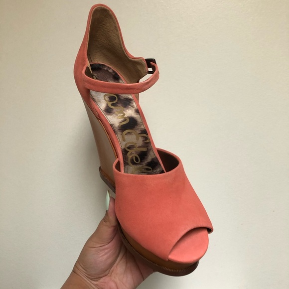 Sam Edelman suede wedge sandals Sz 8 NEW in box - Picture 3 of 3